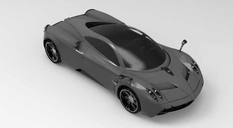 Pagani Huayra 2012 Gameready Low Poly Model Low-poly 3D model_4