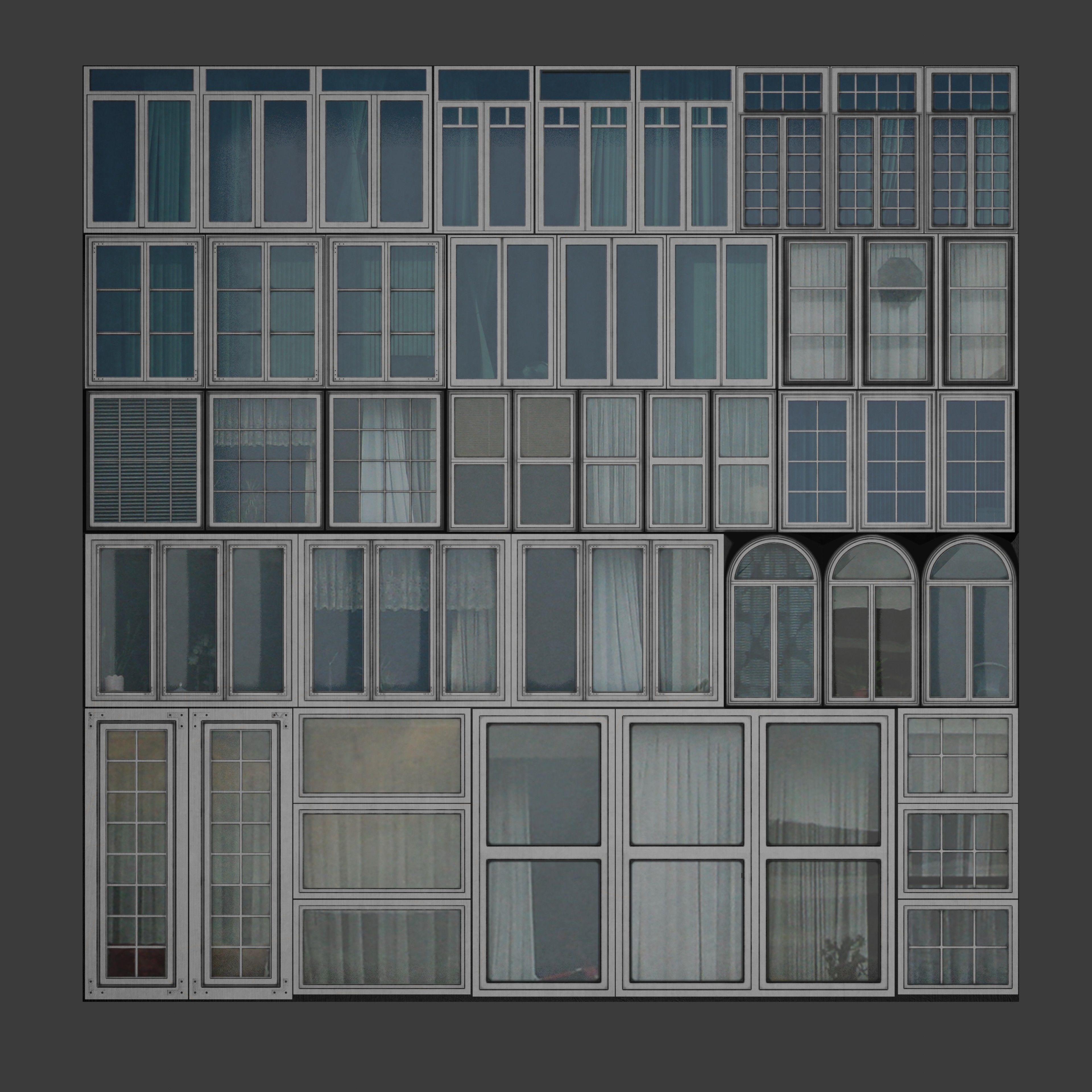Trim Sheet Windows Perfect for low poly models Texture_1