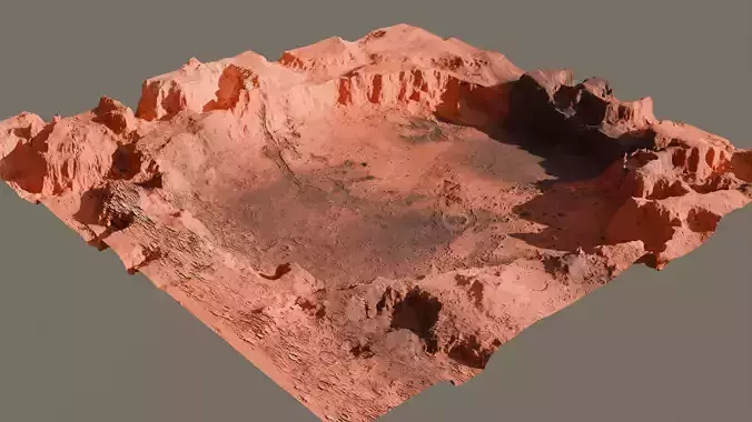 Crater landscape 3D model 18K 3D model