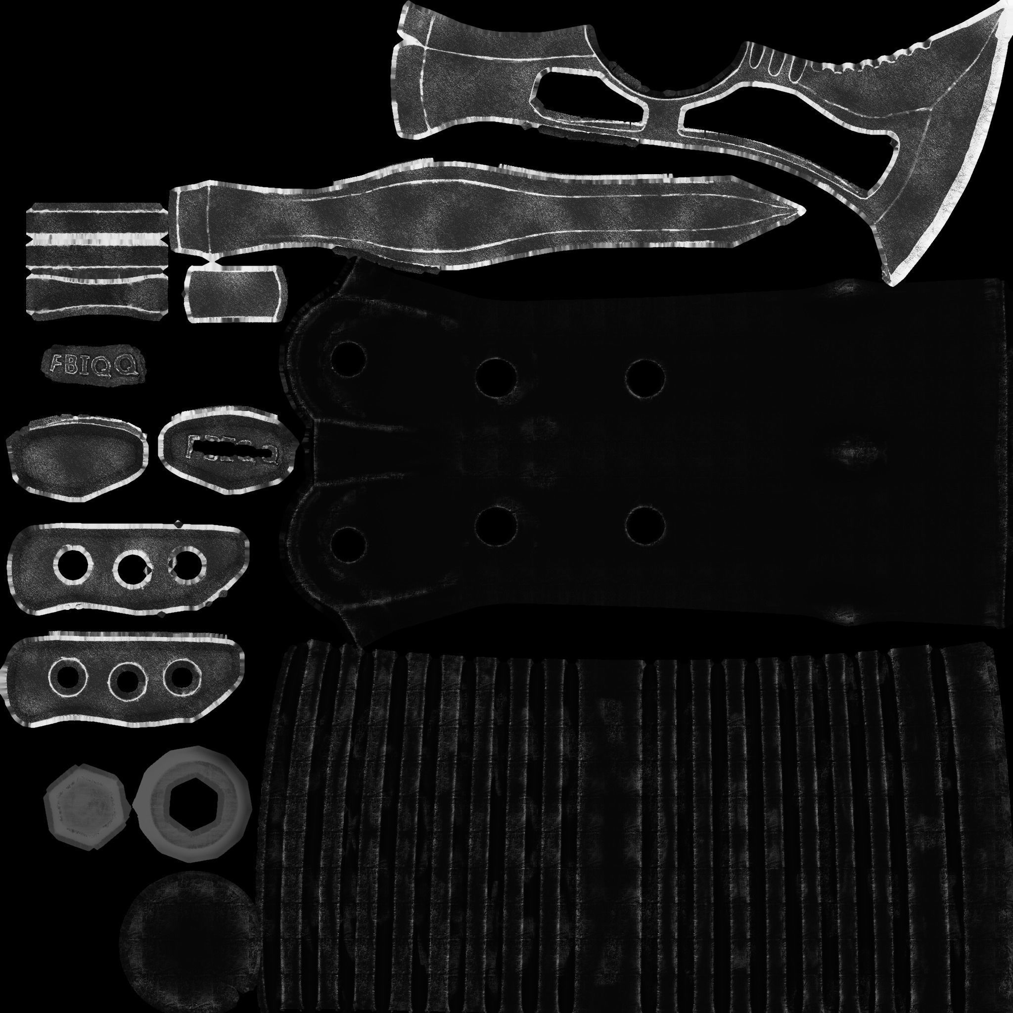 Survival Tomahawk Axe Free low-poly 3D model_10