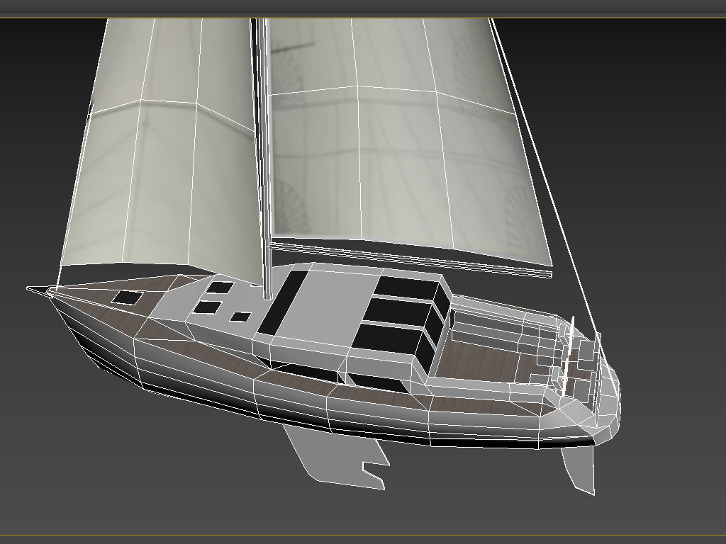 Sail Boat LOWEST Low-poly 3D model_6