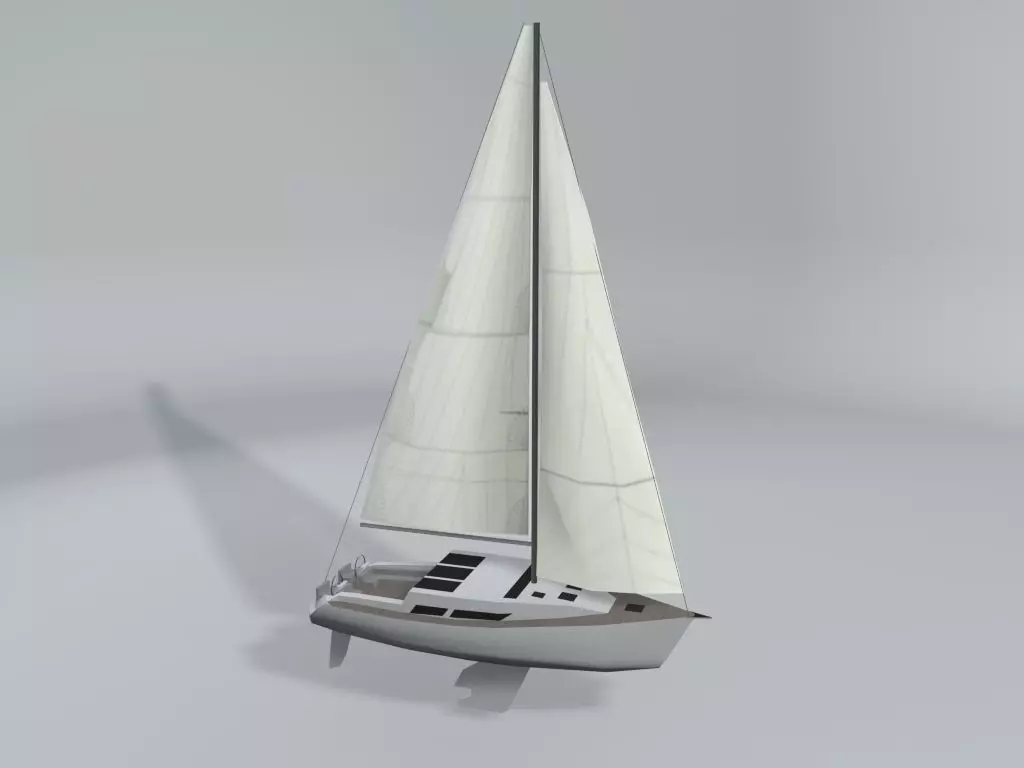 Sail Boat LOWEST Low-poly 3D model_0