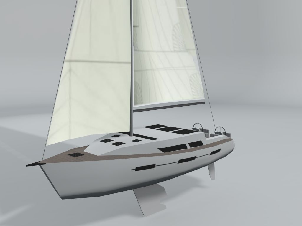 Sail Boat LOWEST Low-poly 3D model_4