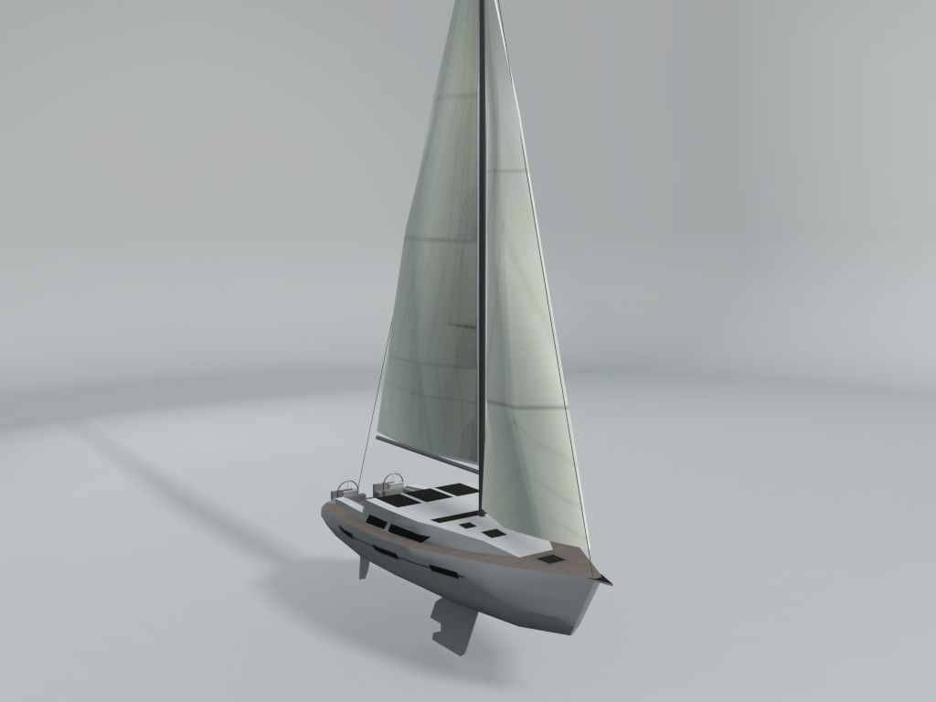 Sail Boat LOWEST Low-poly 3D model_5