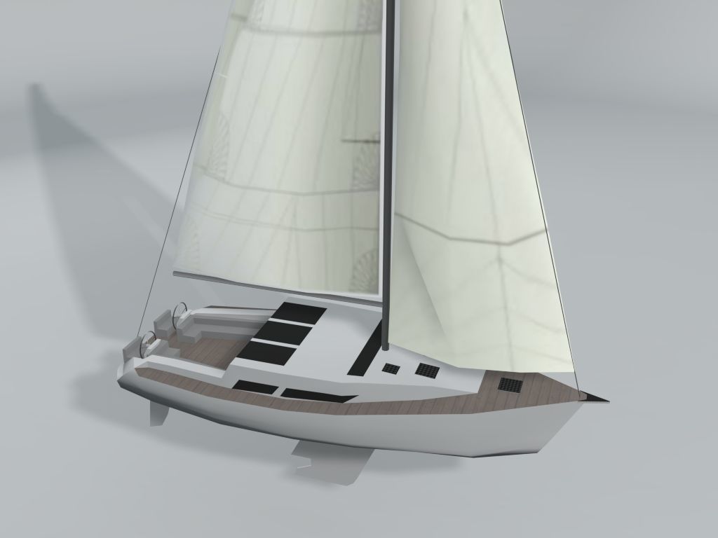 Sail Boat LOWEST Low-poly 3D model_2