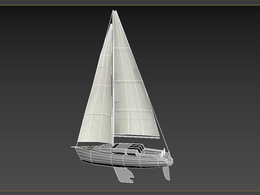 Sail Boat LOWEST Low-poly 3D model_7