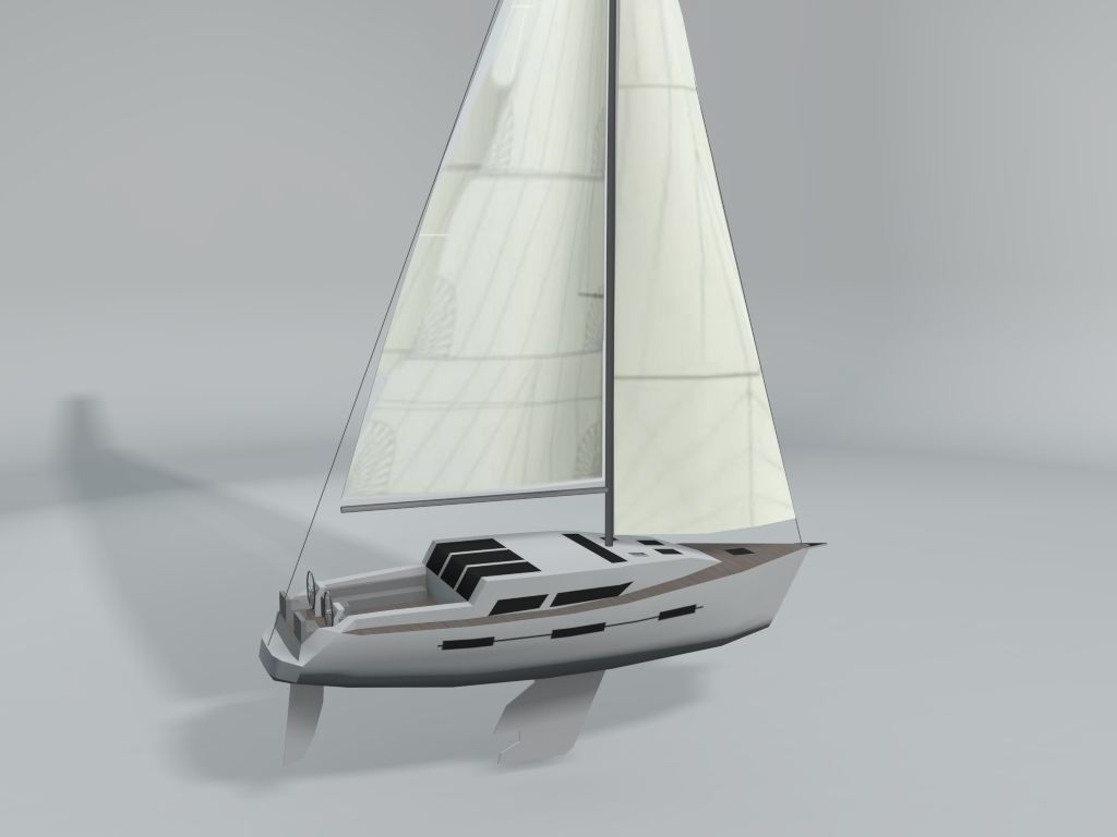 Sail Boat LOWEST Low-poly 3D model_1