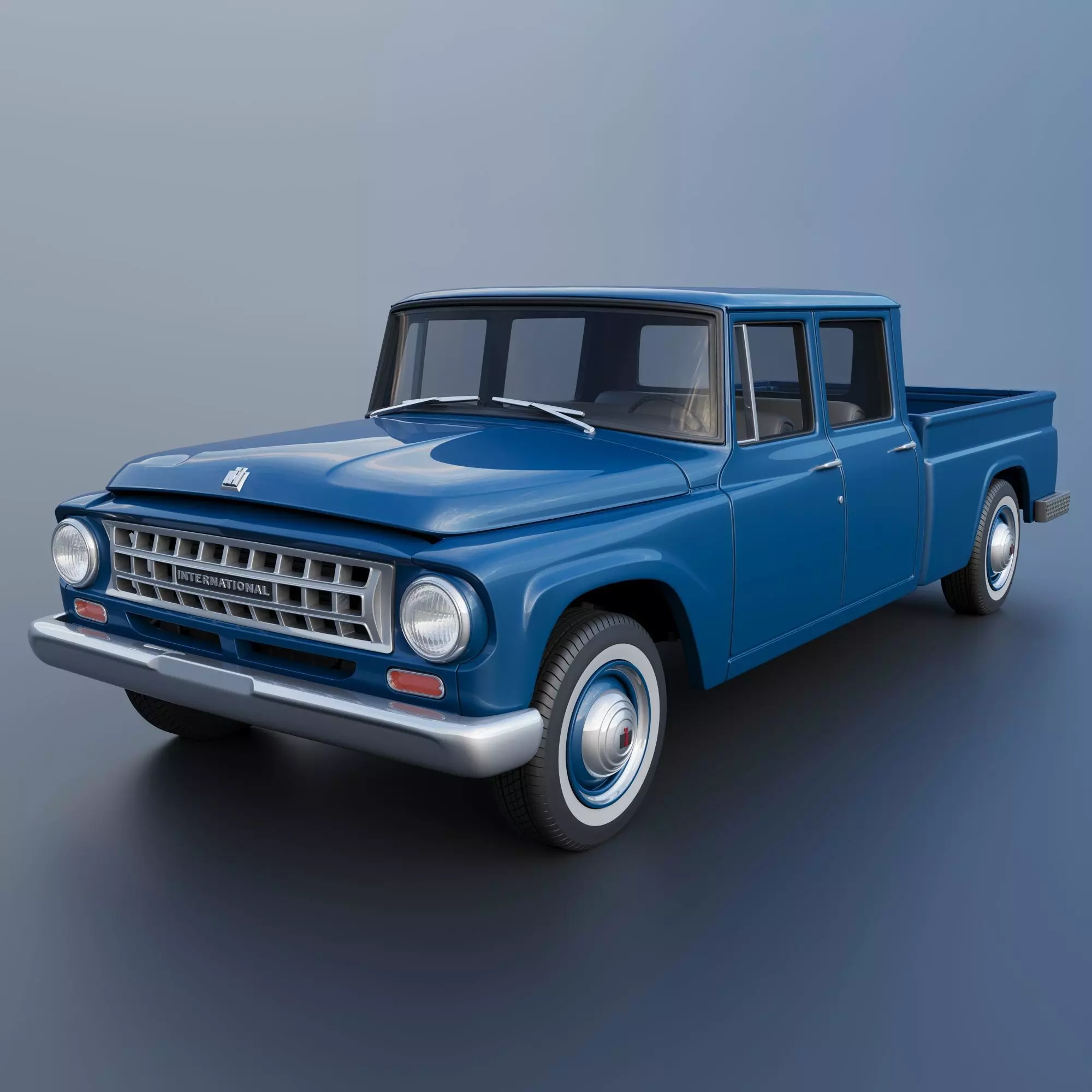 International Pickup Crew Cab 1964 3D print model_0