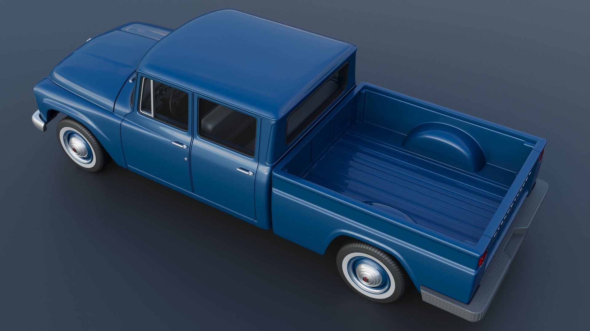 International Pickup Crew Cab 1964 3D print model_5
