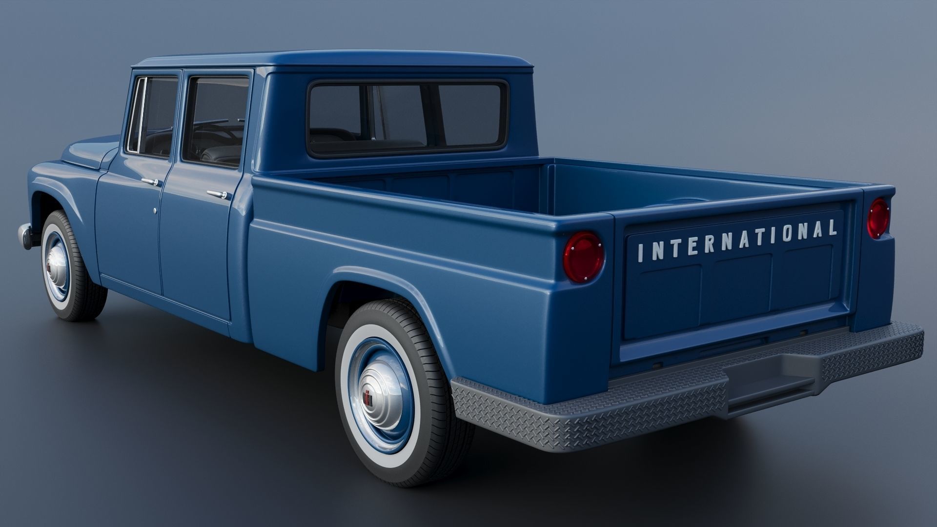 International Pickup Crew Cab 1964 3D print model_4