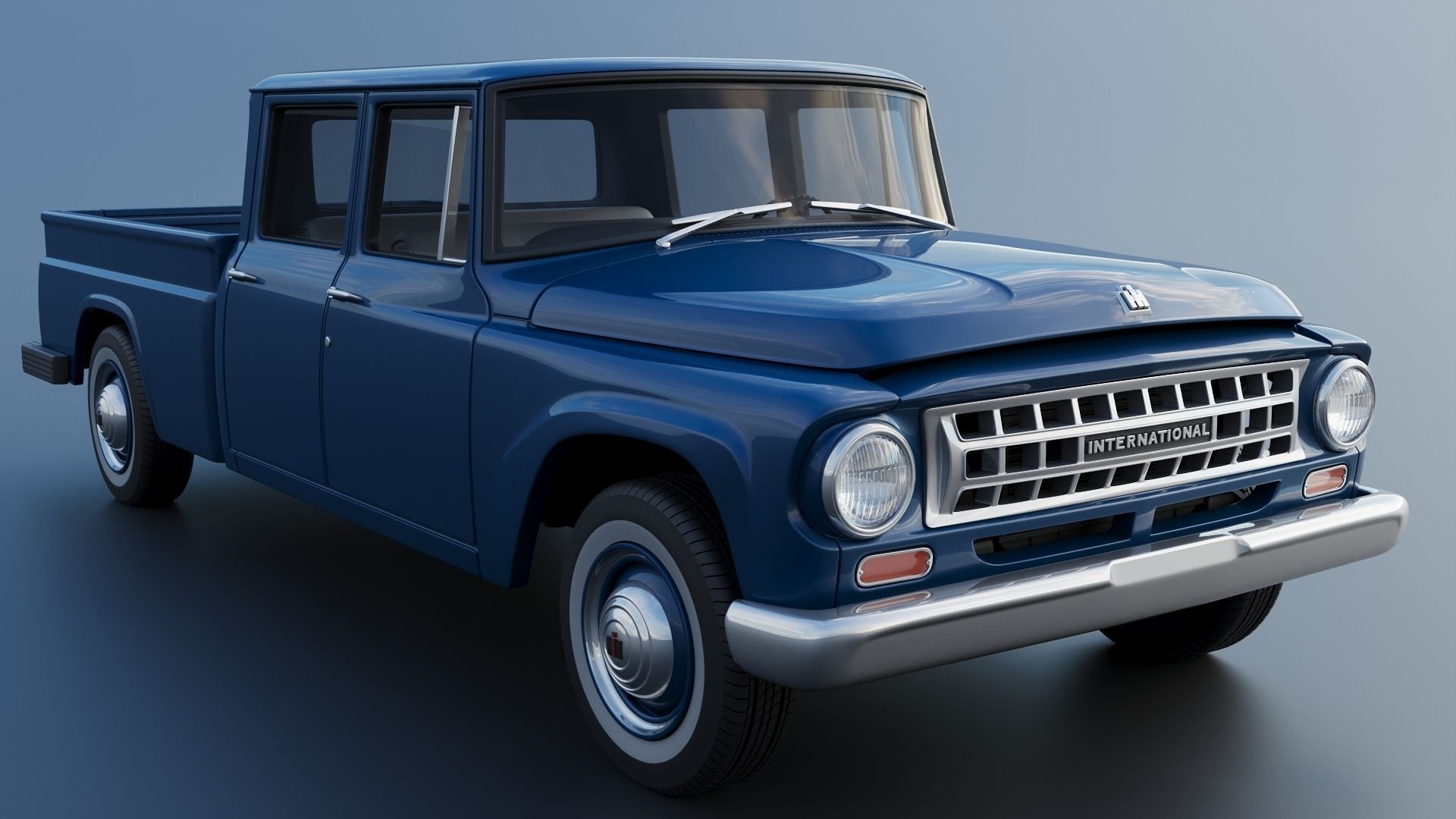 International Pickup Crew Cab 1964 3D print model_10
