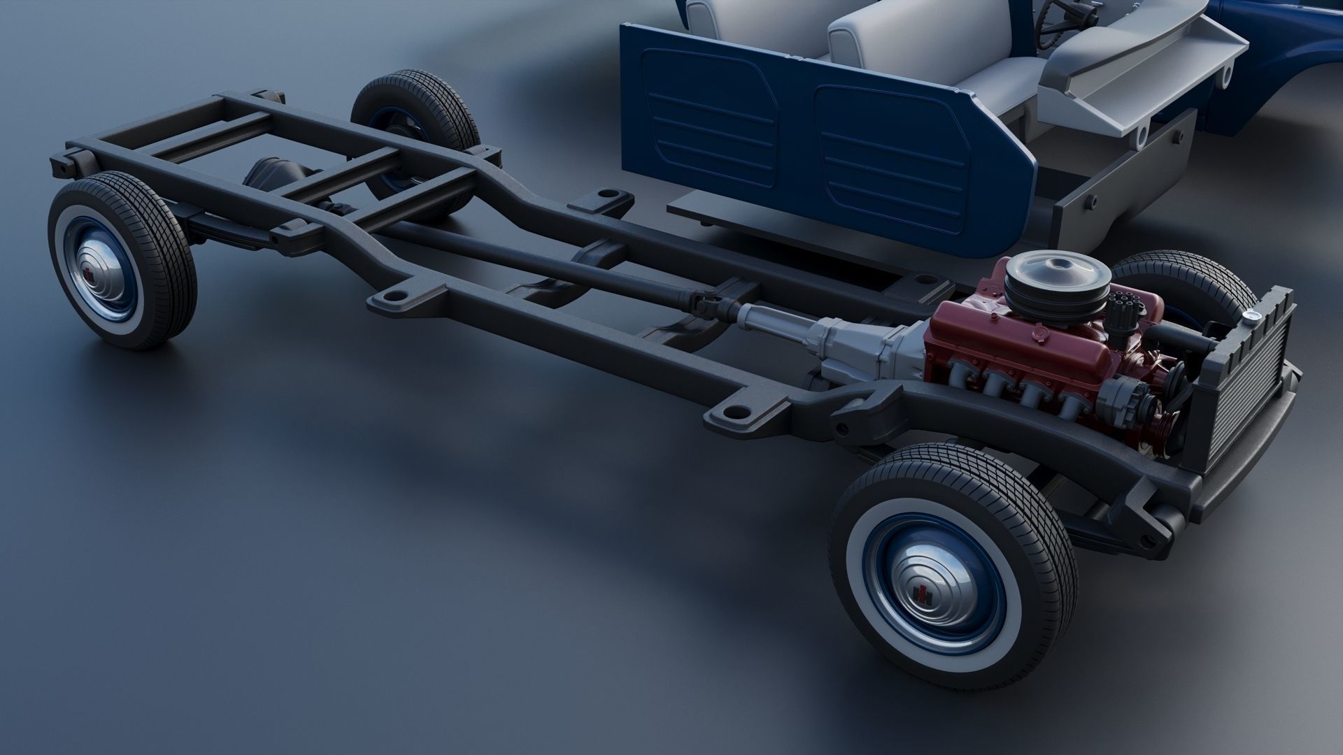 International Pickup Crew Cab 1964 3D print model_24