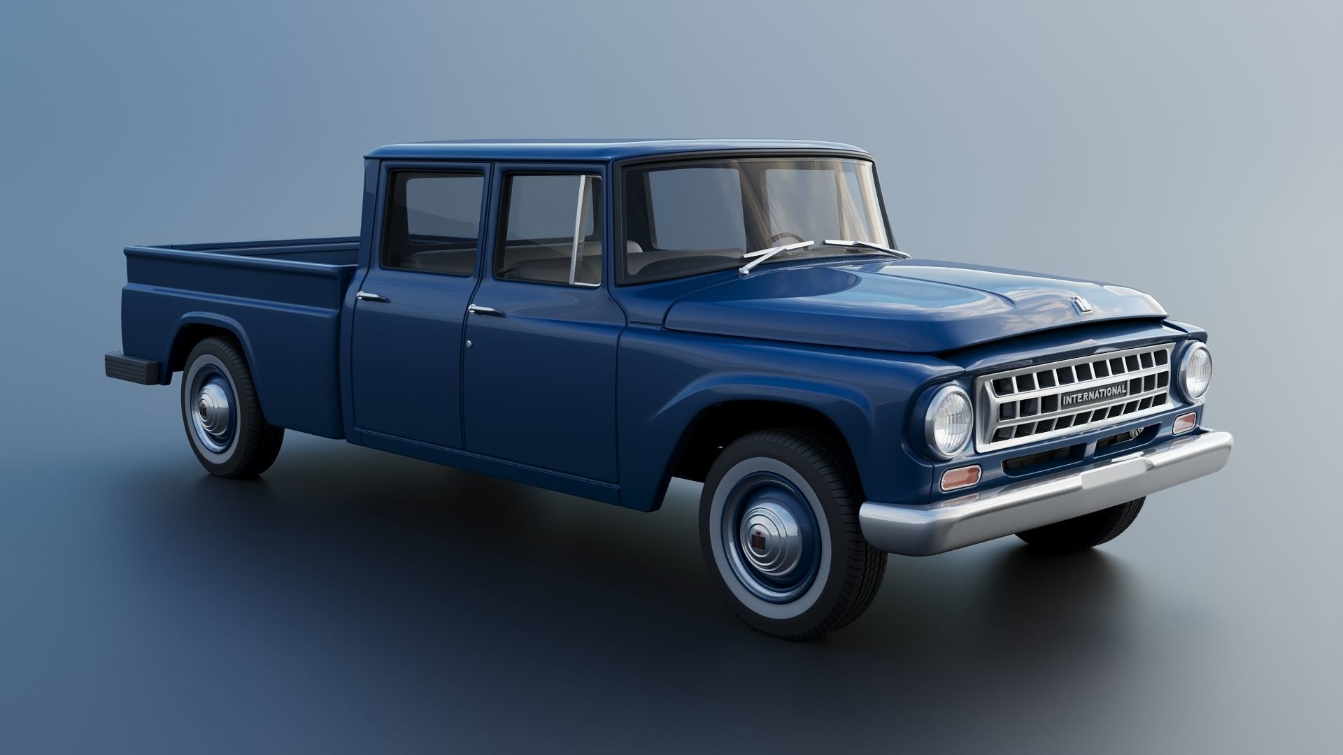 International Pickup Crew Cab 1964 3D print model_9