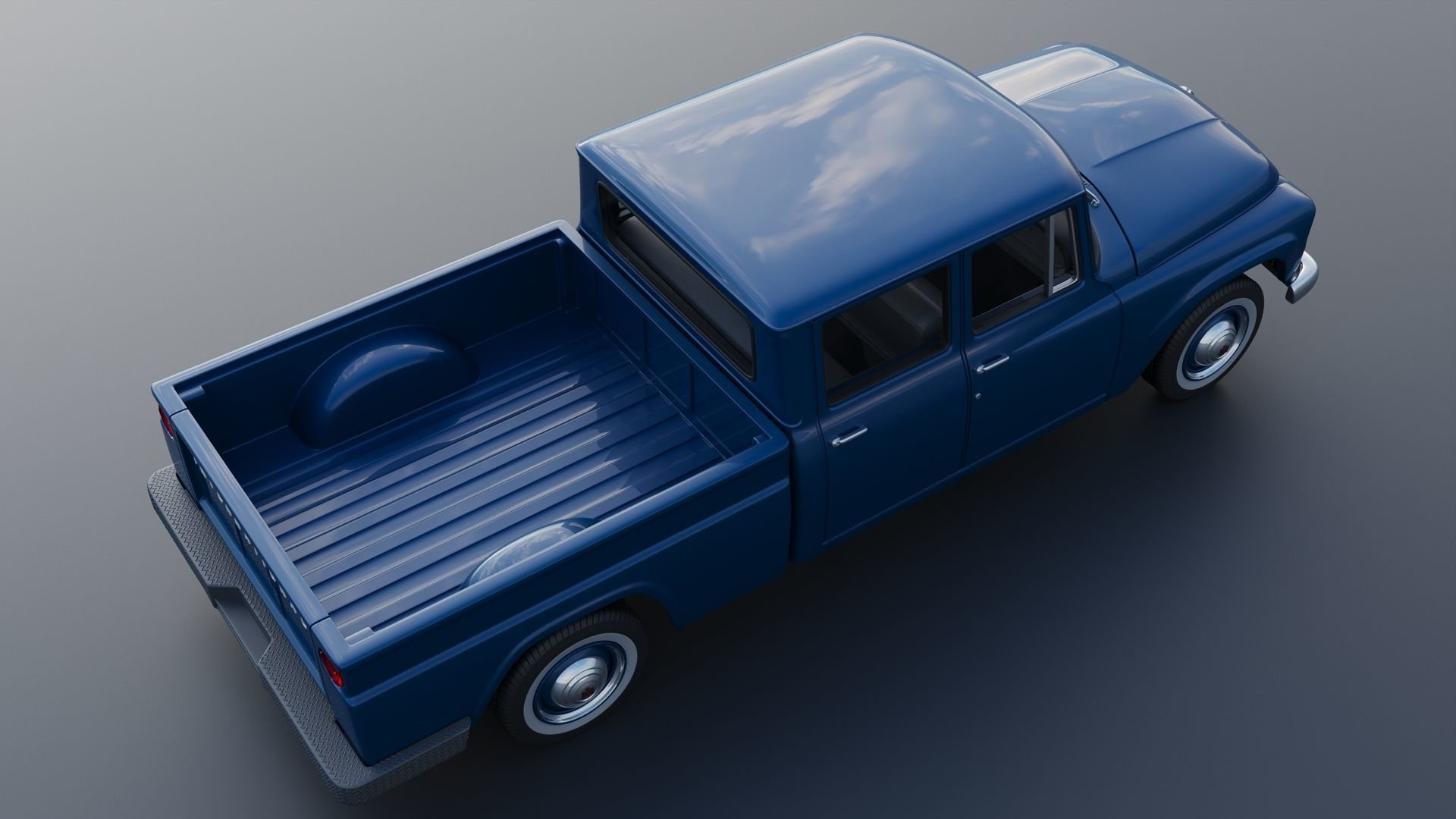International Pickup Crew Cab 1964 3D print model_7