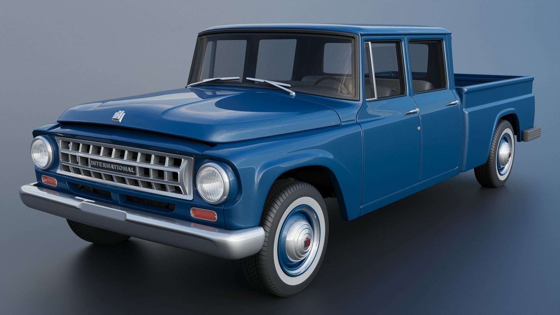 International Pickup Crew Cab 1964 3D print model_2
