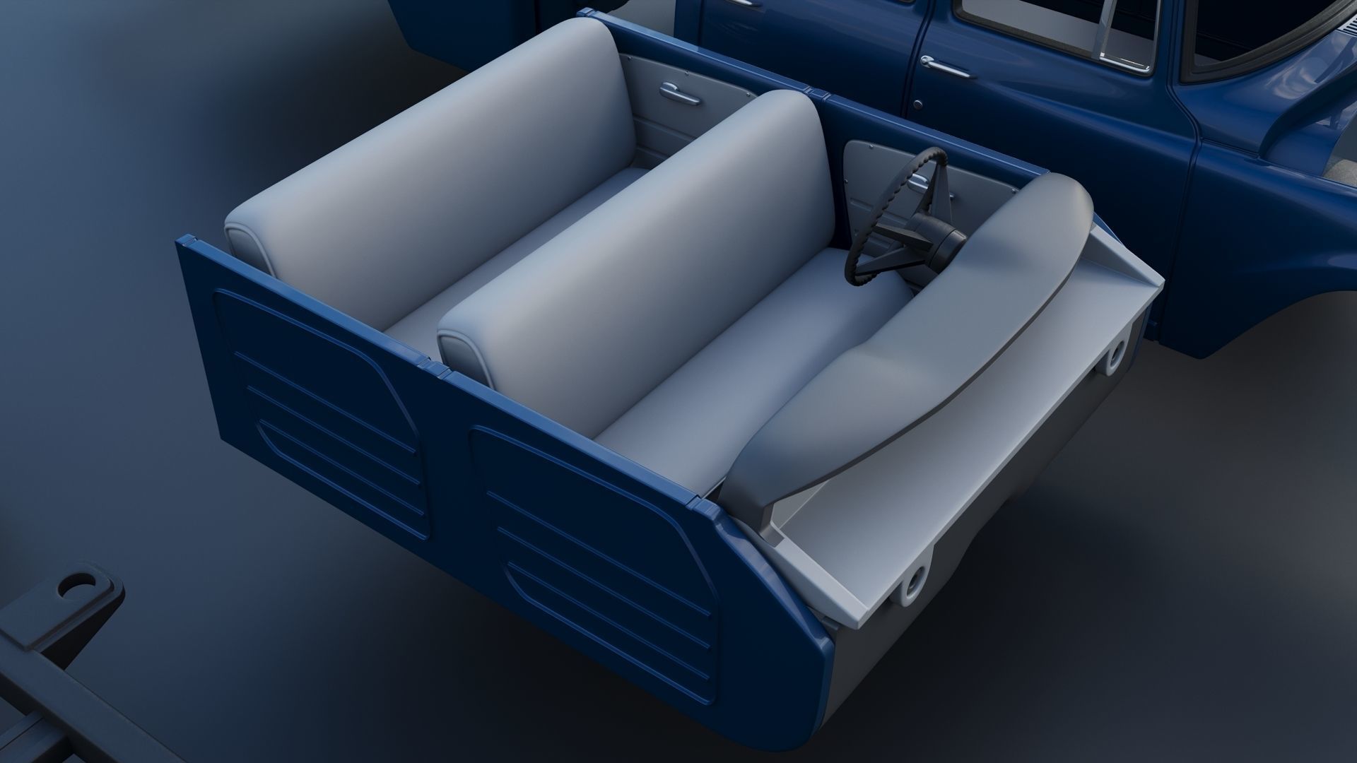 International Pickup Crew Cab 1964 3D print model_21