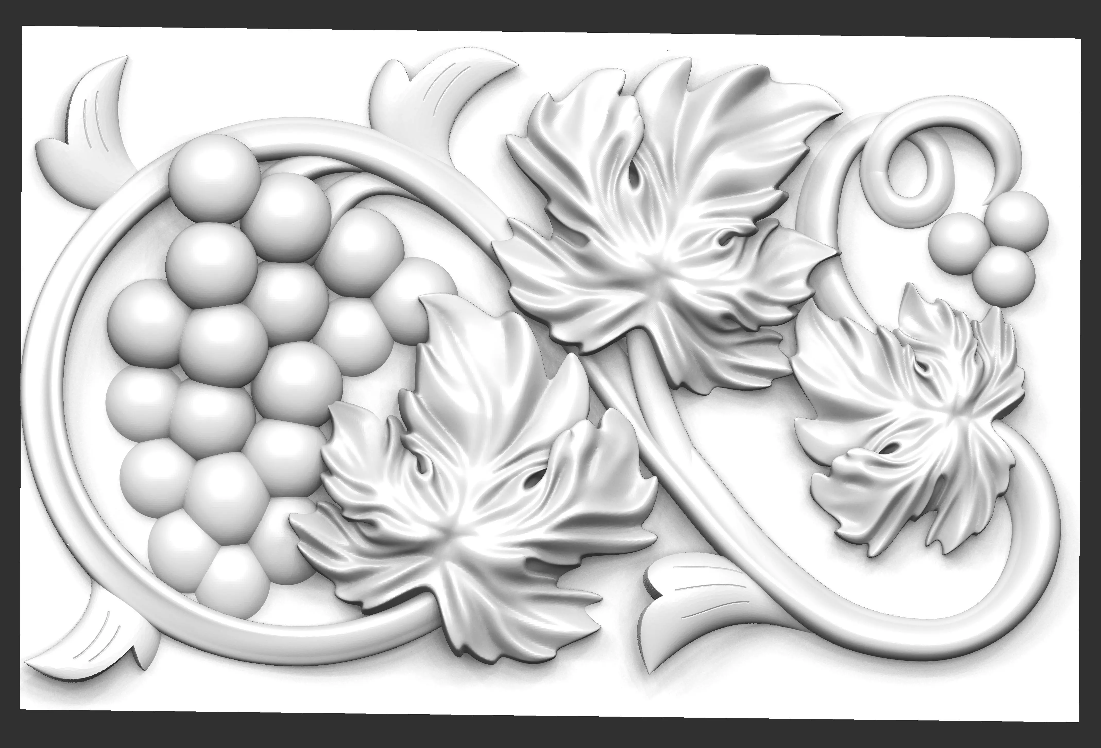 grape vine- elements decoration 3D model_0