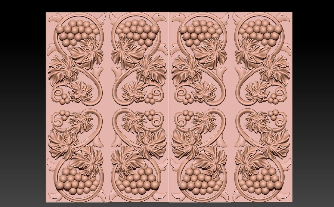 grape vine- elements decoration 3D model_2