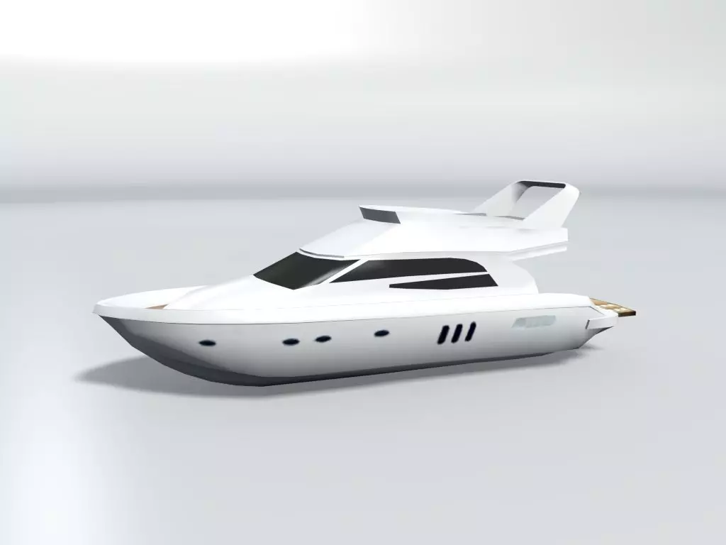 Motor Cruiser Boat 2 LOWEST Low-poly 3D model_0