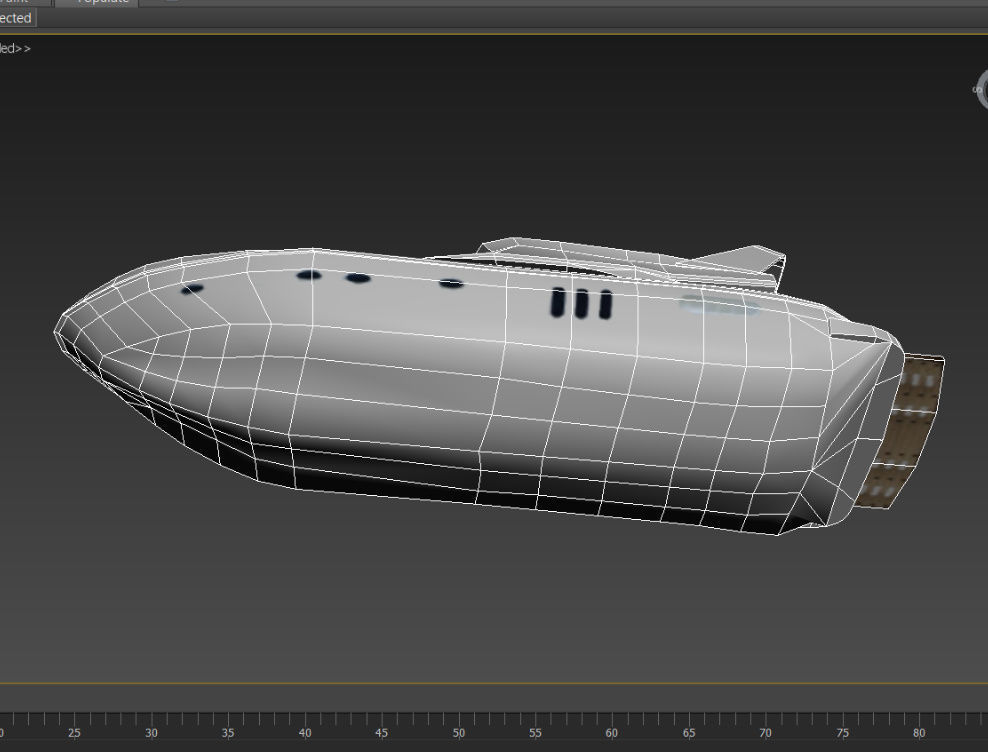 Motor Cruiser Boat 2 LOWEST Low-poly 3D model_7