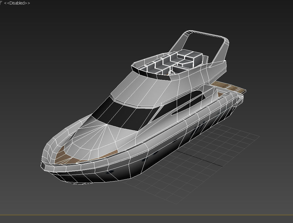 Motor Cruiser Boat 2 LOWEST Low-poly 3D model_6