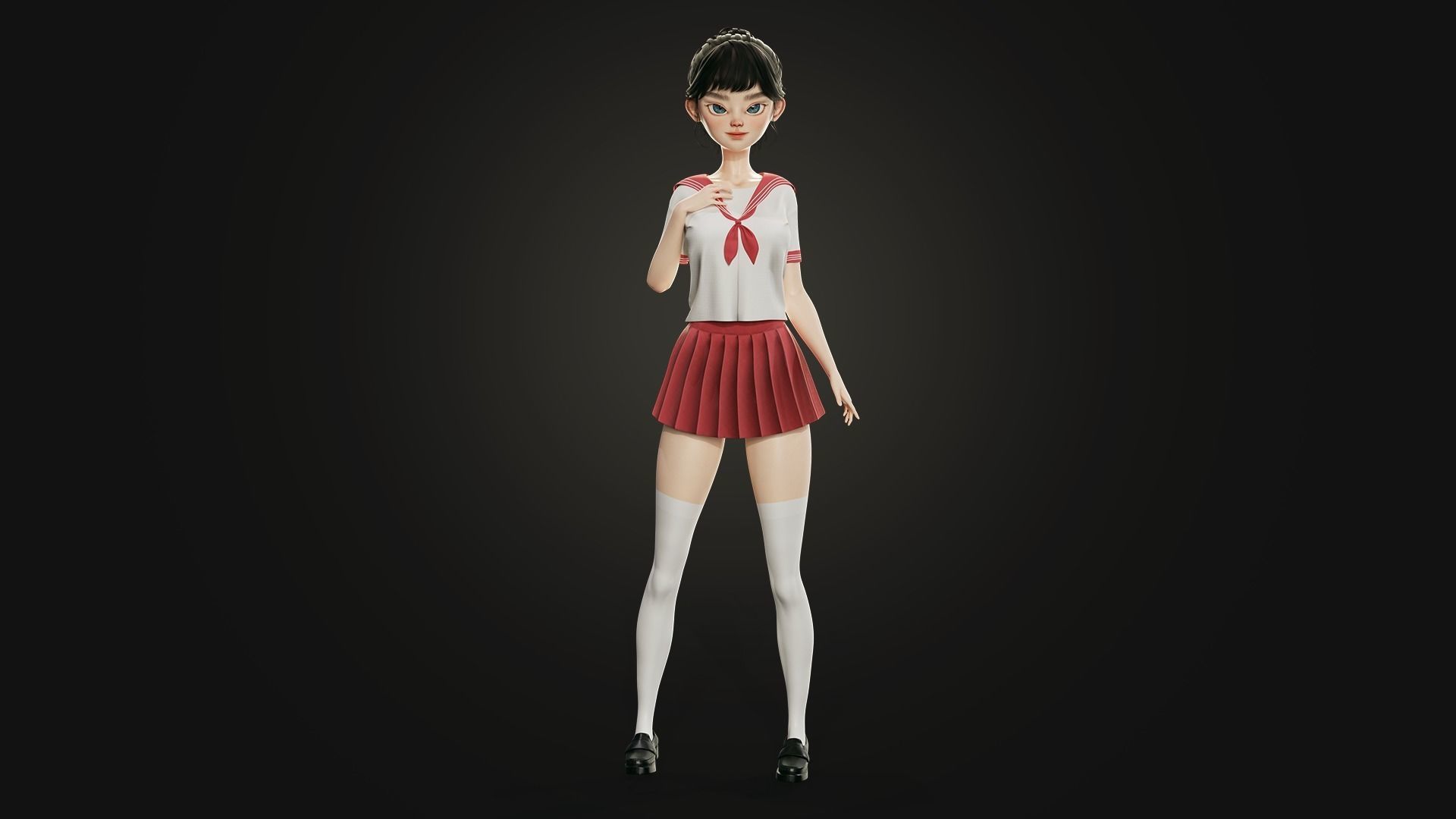 GAME-READY 3D Character - Eika Low-poly 3D model_15