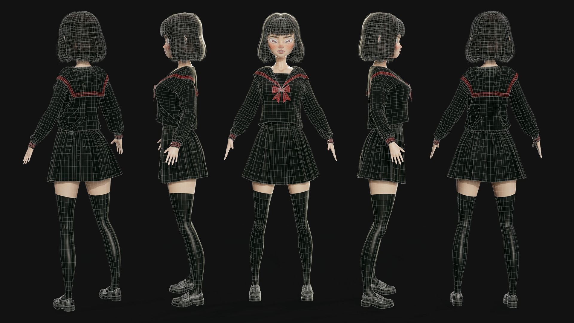 GAME-READY 3D Character - Eika Low-poly 3D model_7