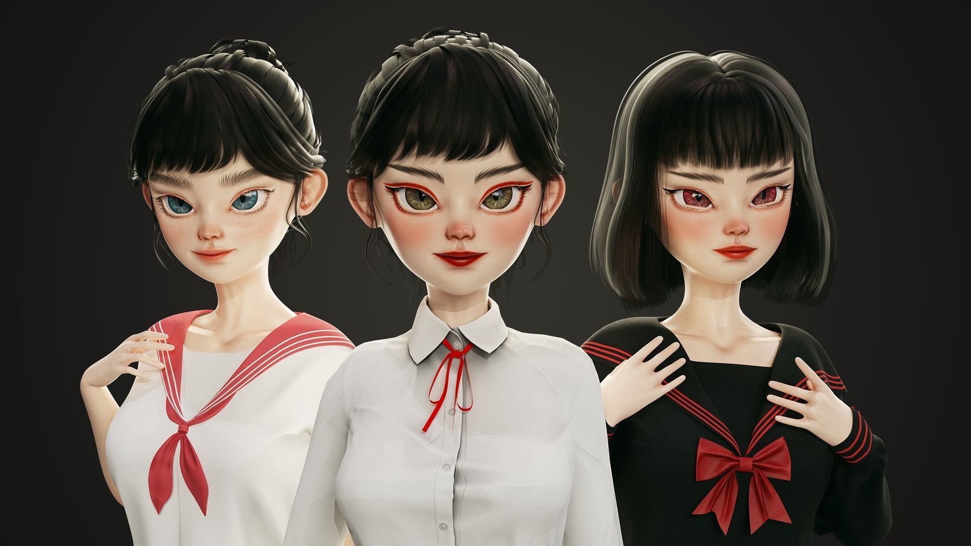 GAME-READY 3D Character - Eika Low-poly 3D model_3