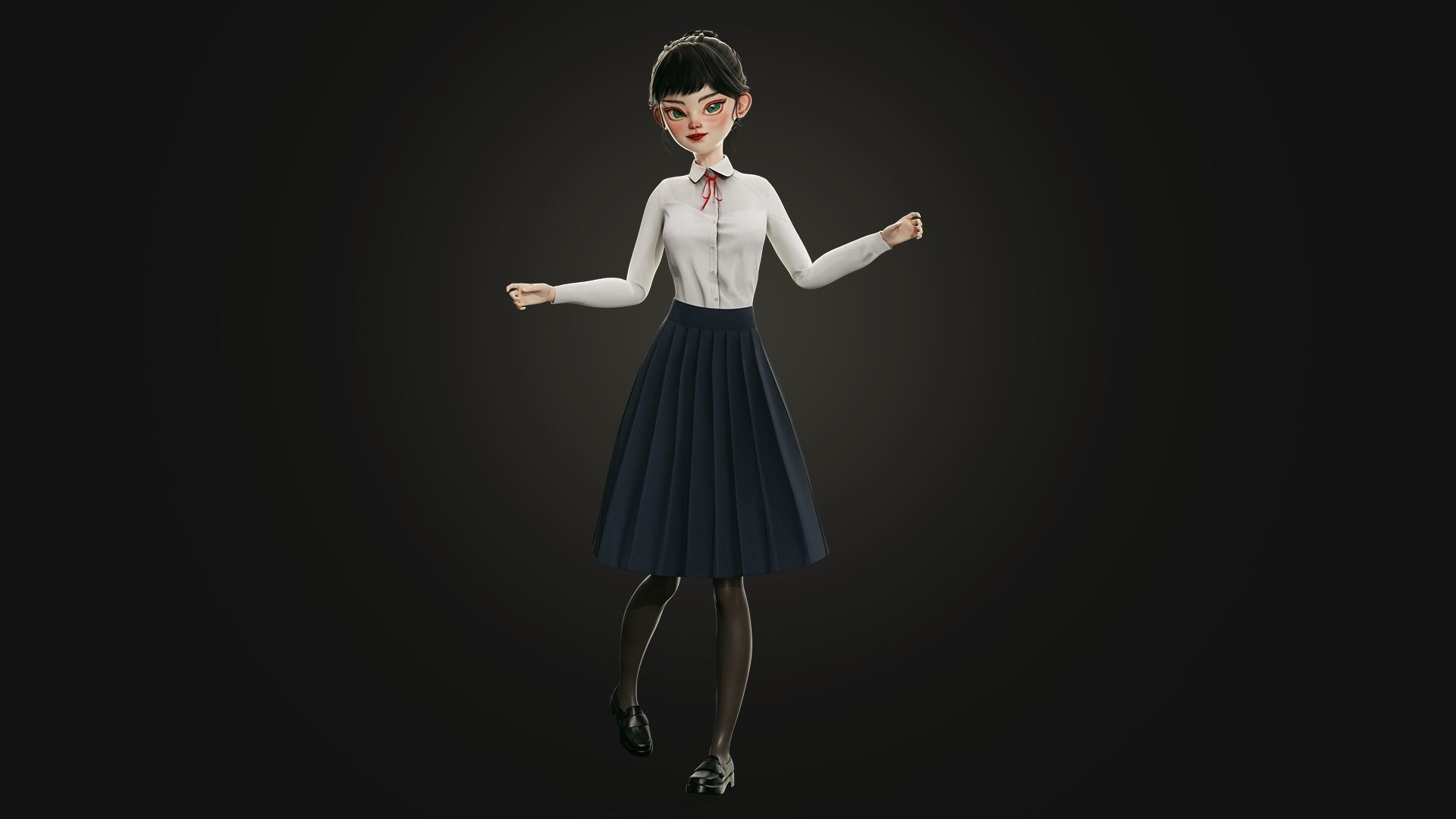 GAME-READY 3D Character - Eika Low-poly 3D model_10