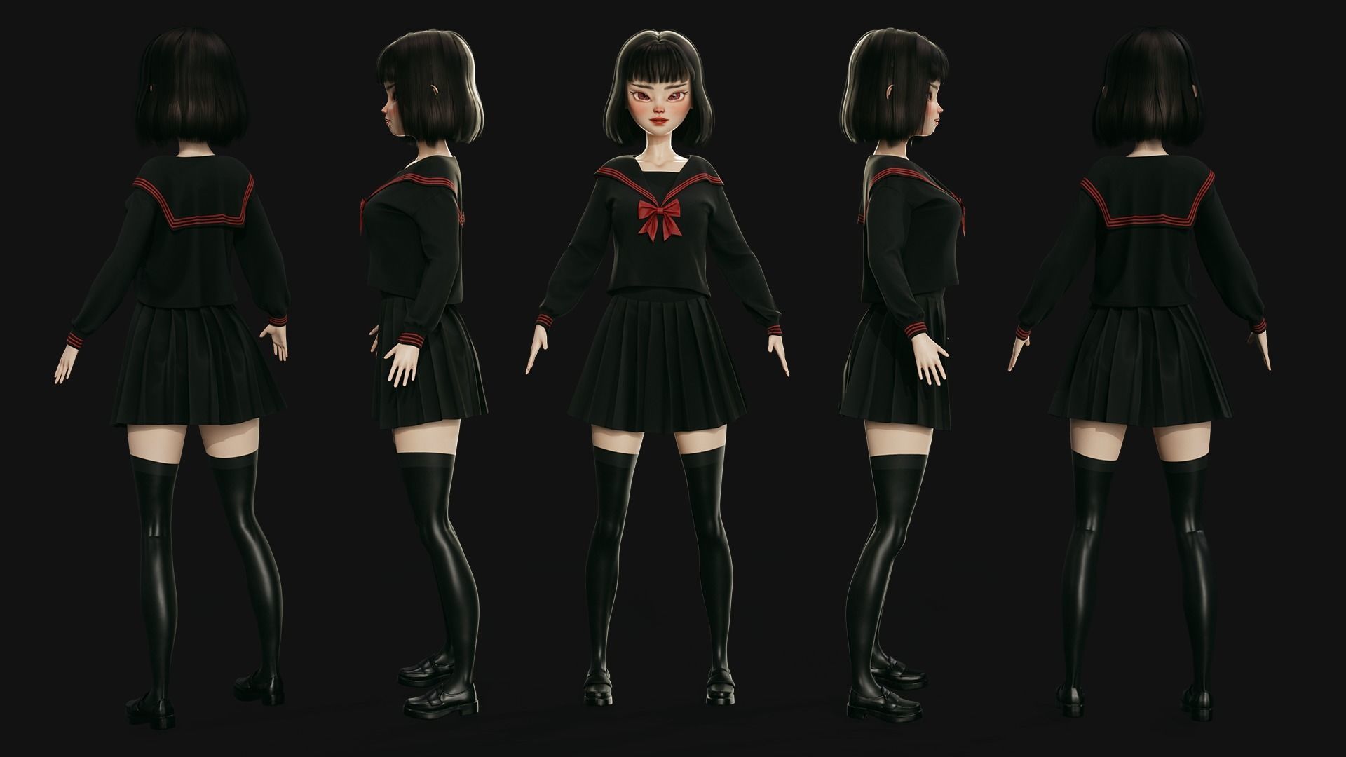 GAME-READY 3D Character - Eika Low-poly 3D model_6