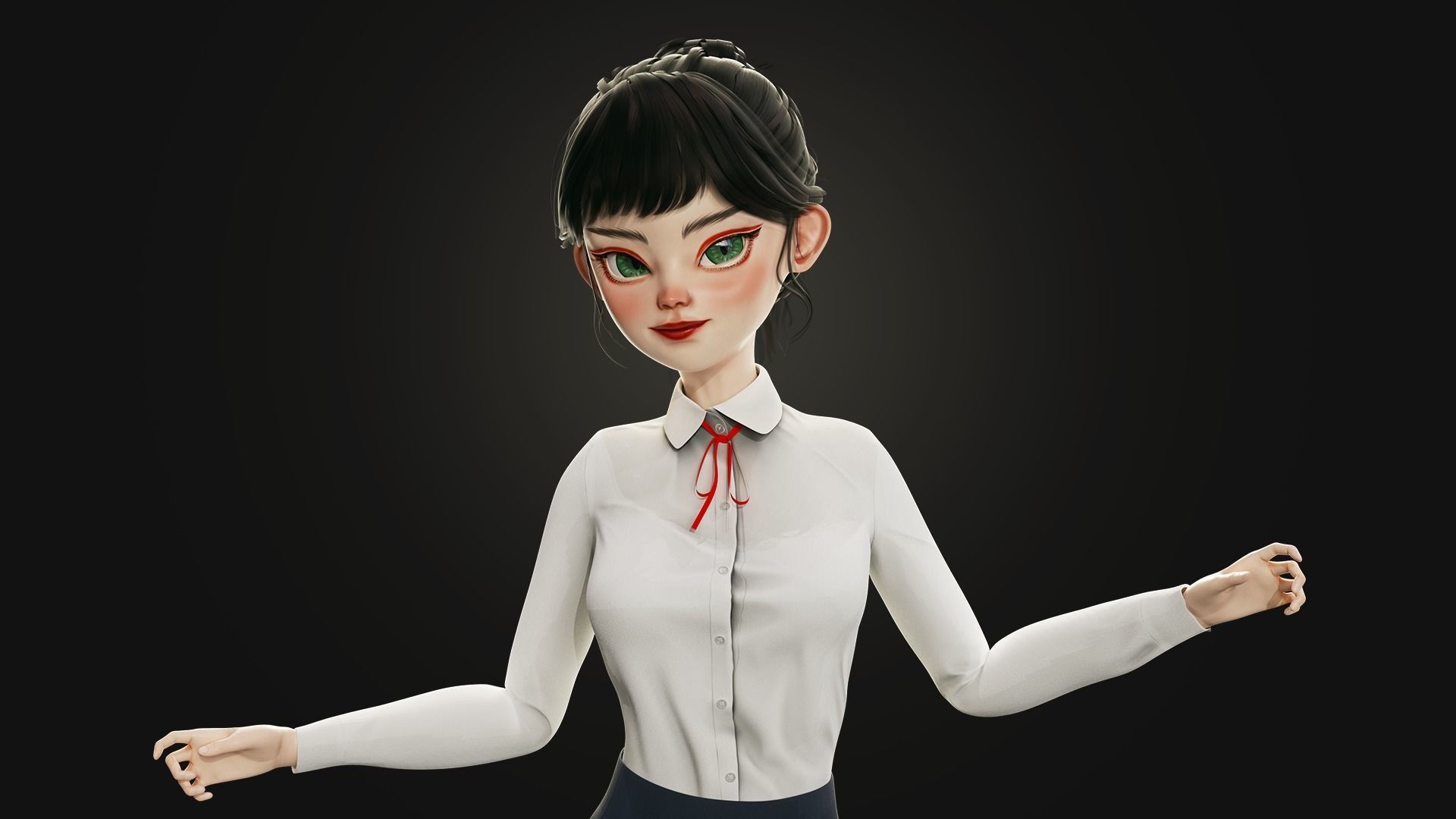 GAME-READY 3D Character - Eika Low-poly 3D model_11