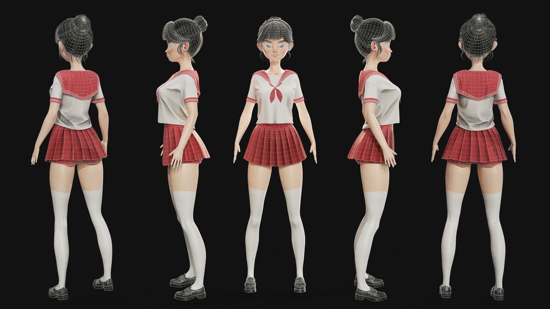 GAME-READY 3D Character - Eika Low-poly 3D model_9