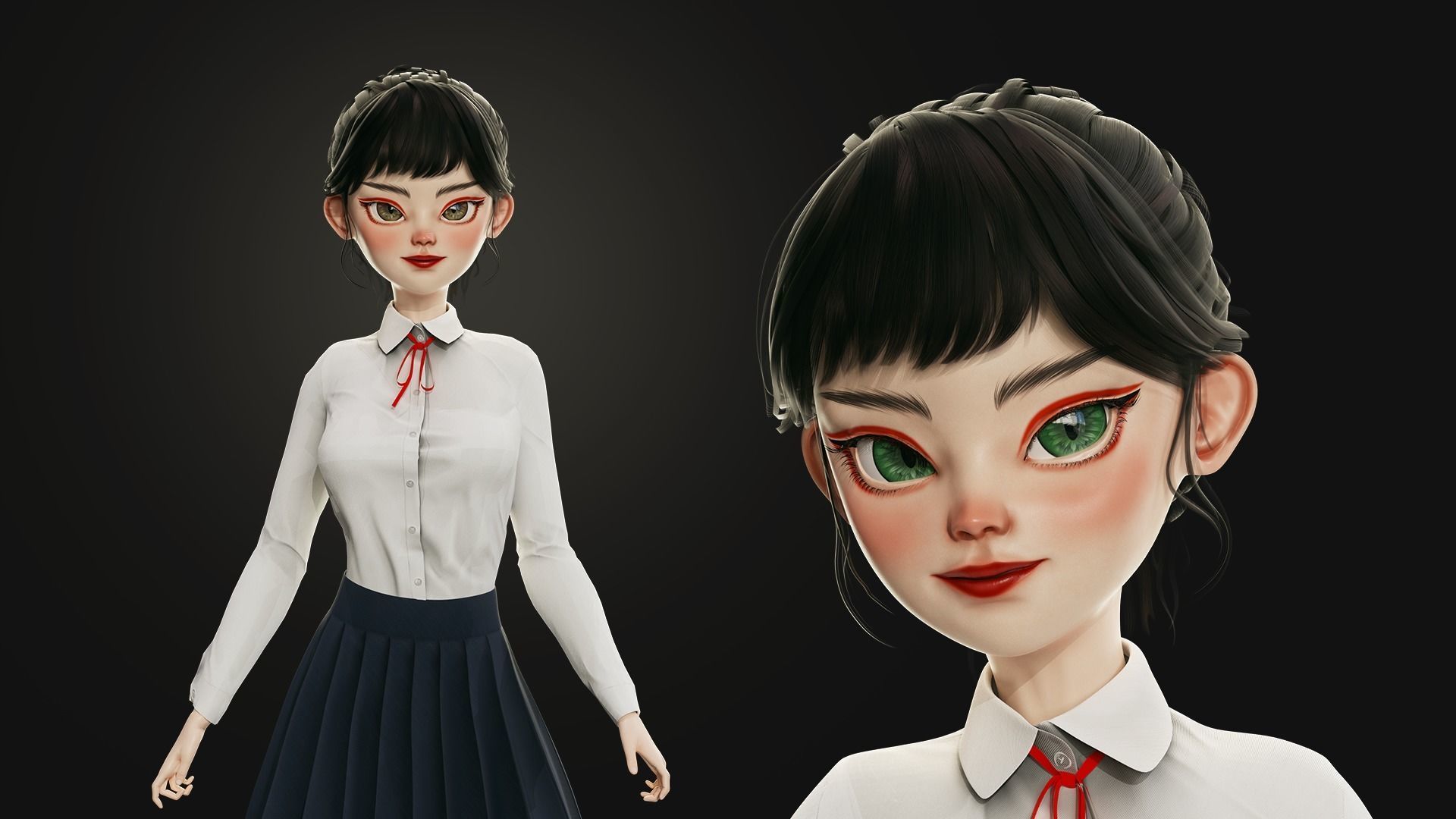GAME-READY 3D Character - Eika Low-poly 3D model_12