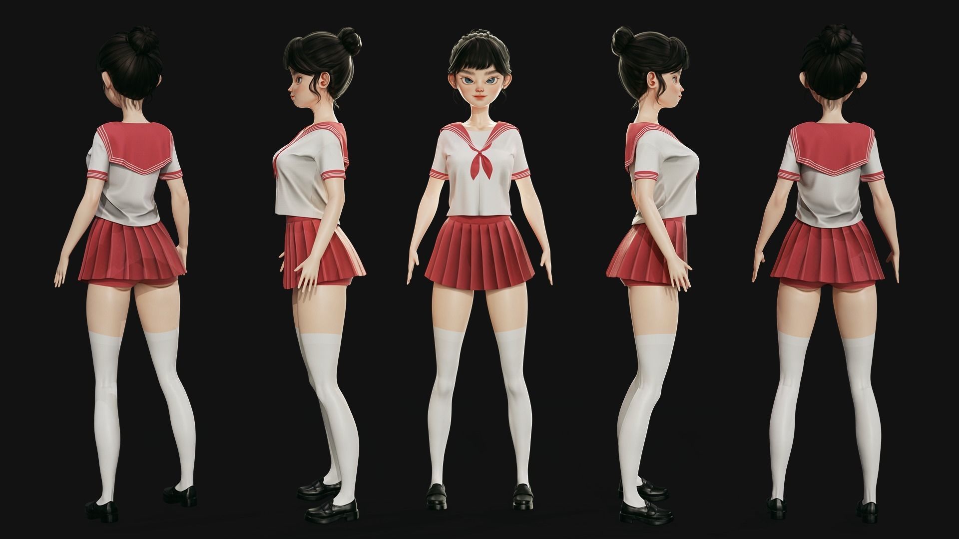 GAME-READY 3D Character - Eika Low-poly 3D model_8