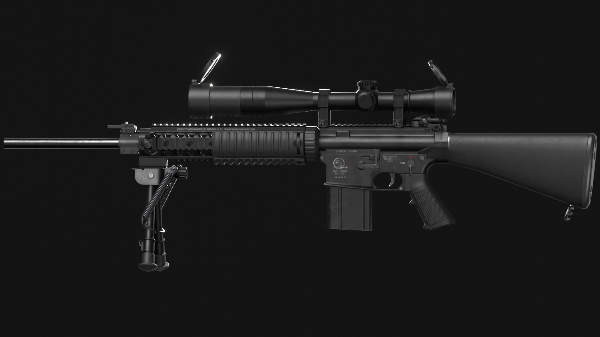 Armalite AR-10T Battle Rifle Pack - Game Asset Low-poly 3D model_16