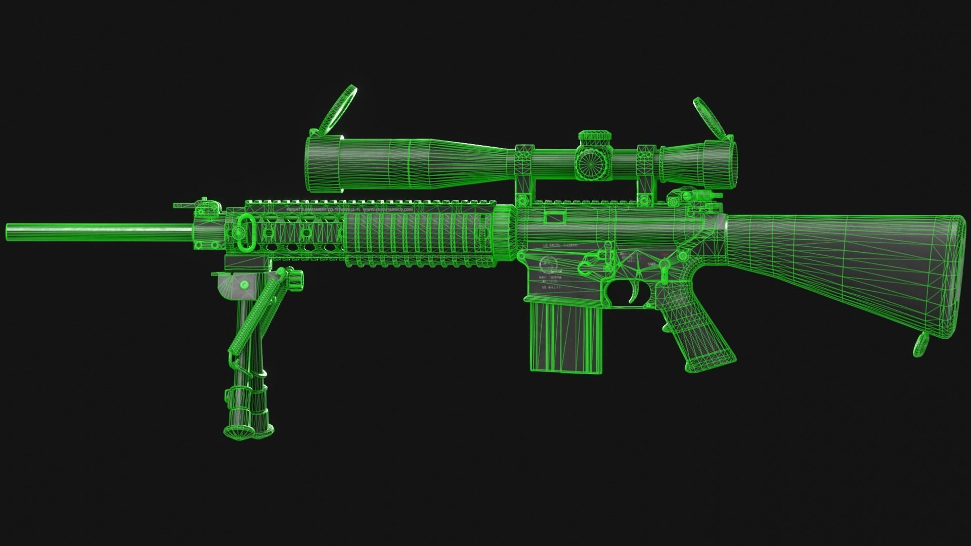 Armalite AR-10T Battle Rifle Pack - Game Asset Low-poly 3D model_17