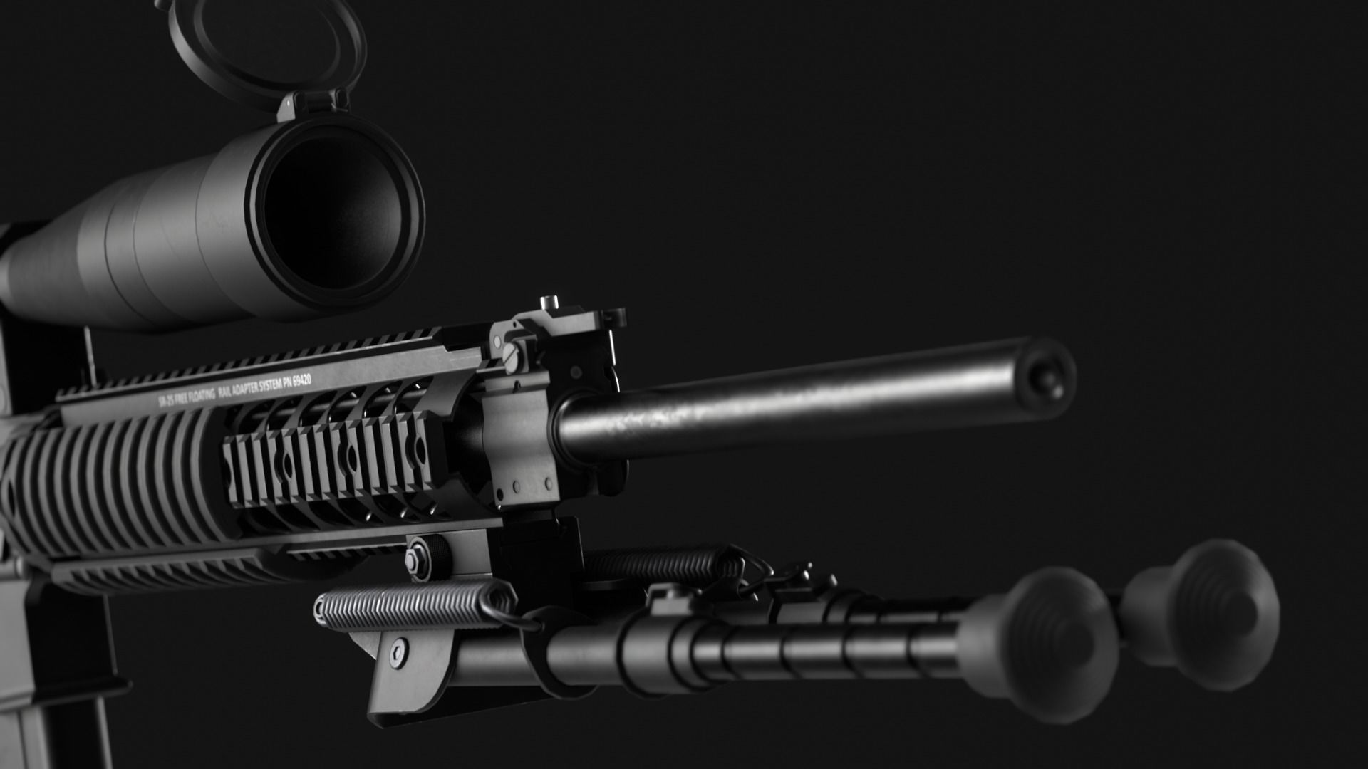 Armalite AR-10T Battle Rifle Pack - Game Asset Low-poly 3D model_10