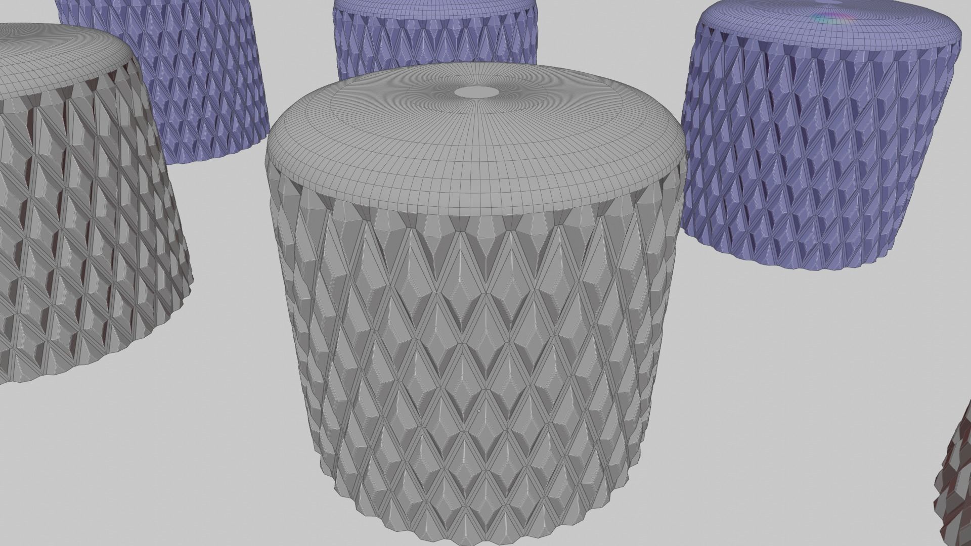 Knurled knobs for electric guitar or electric guitar amp 3D model_5