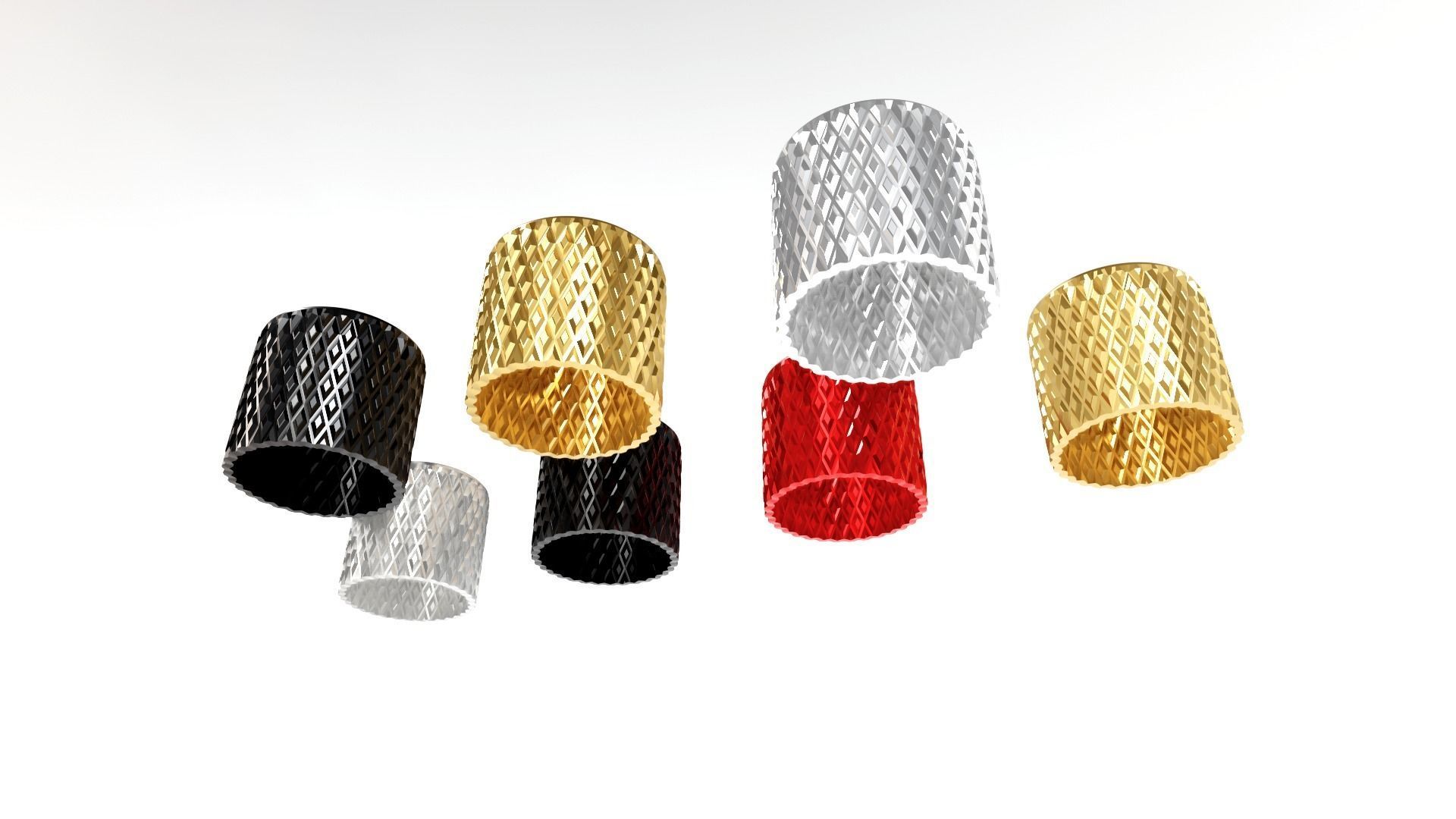 Knurled knobs for electric guitar or electric guitar amp 3D model_4