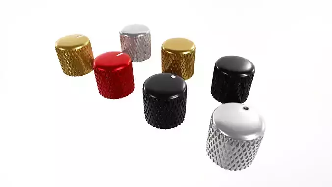 Knurled knobs for electric guitar or electric guitar amp