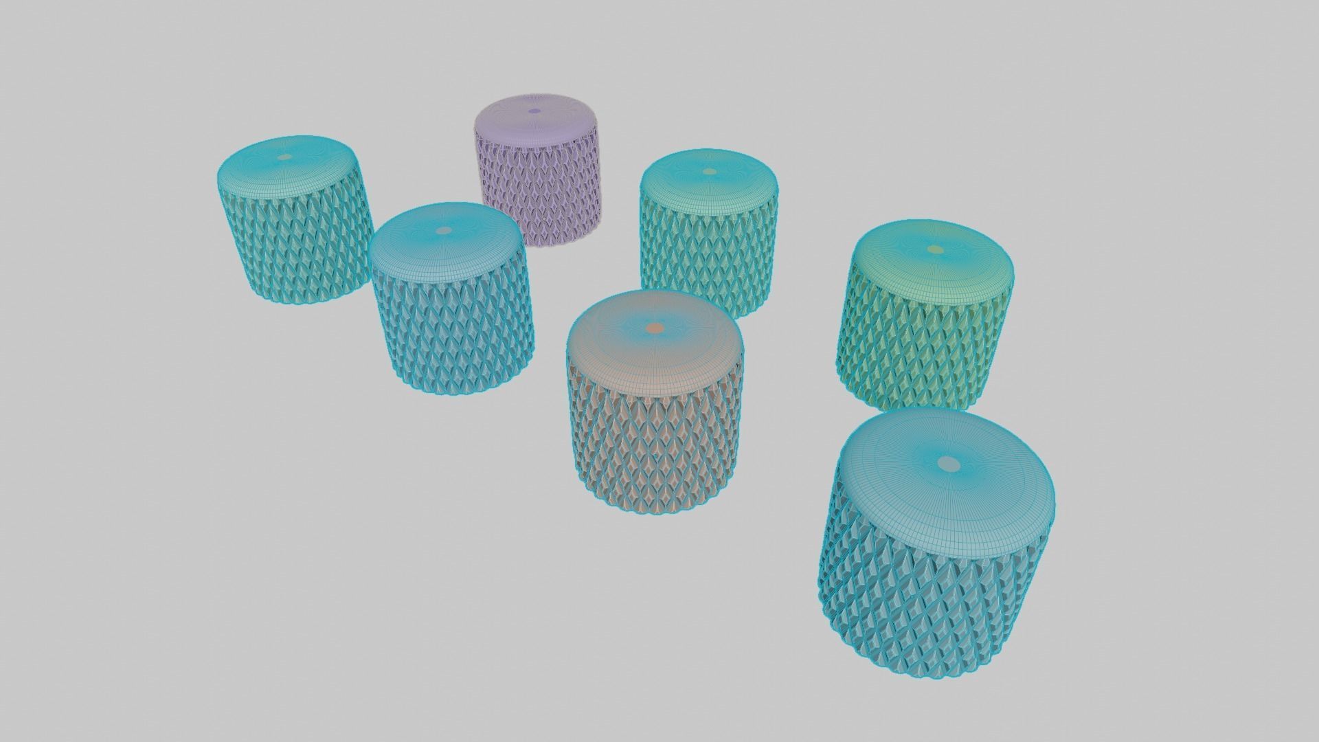 Knurled knobs for electric guitar or electric guitar amp 3D model_6