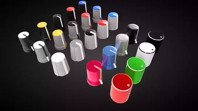 Mixer mixing console knobs 3D model