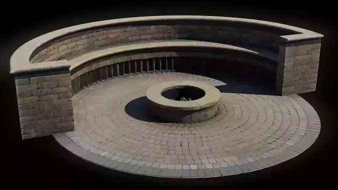 Crescent Moon Bench Fire Ring