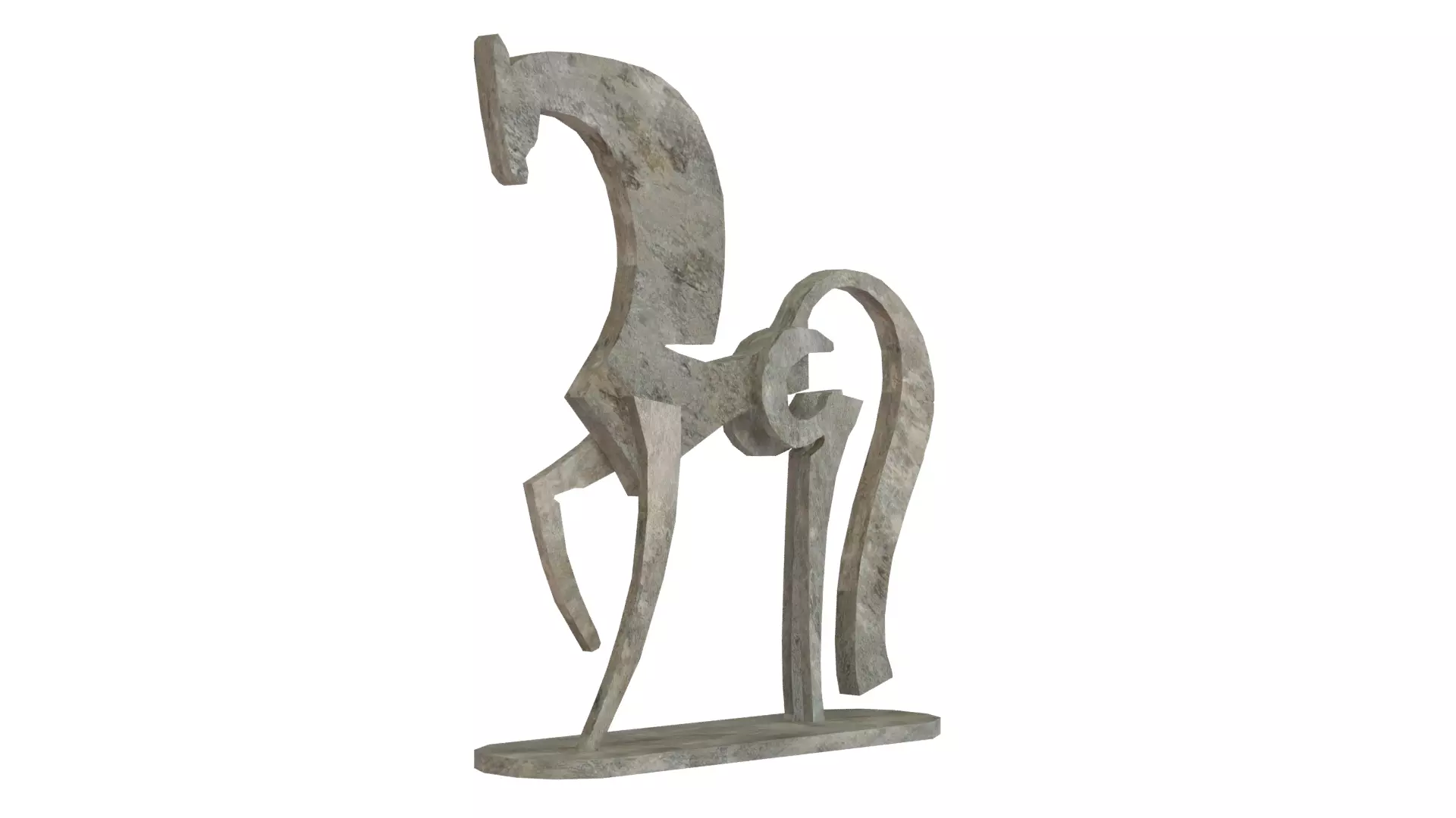 horse sculpture Low-poly 3D model