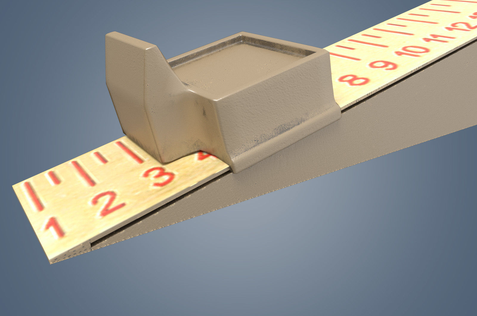 Low mold PBR wedge vernier feeler gauge Low-poly 3D model_2