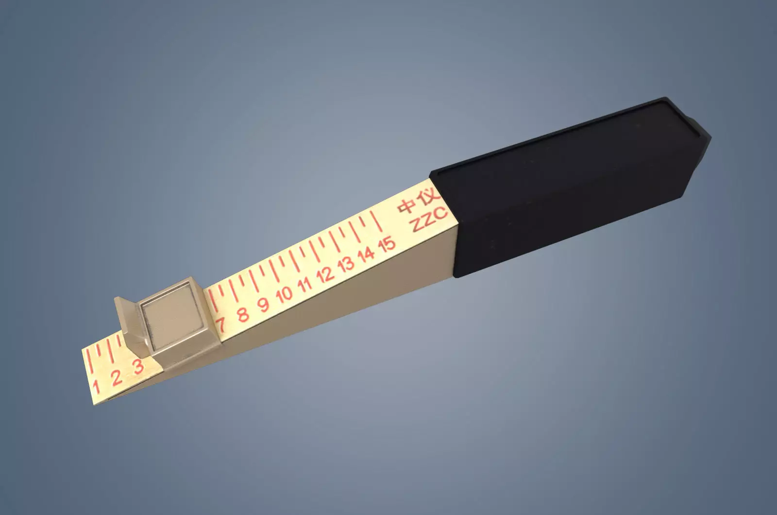 Low mold PBR wedge vernier feeler gauge Low-poly 3D model_0