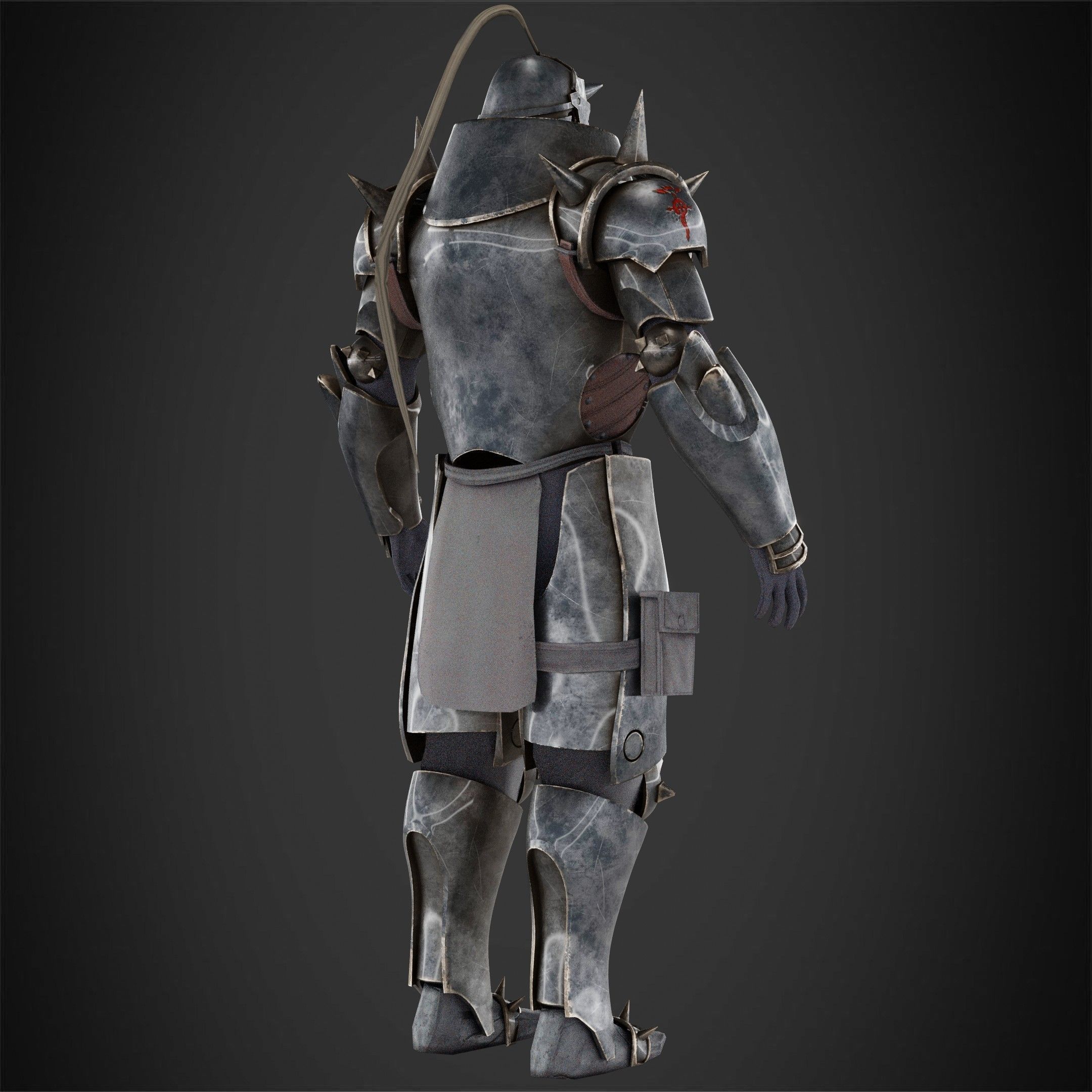 Fullmetal Alchemist Alphonse Elric Full Armor for Cosplay 3D Model Collection_11