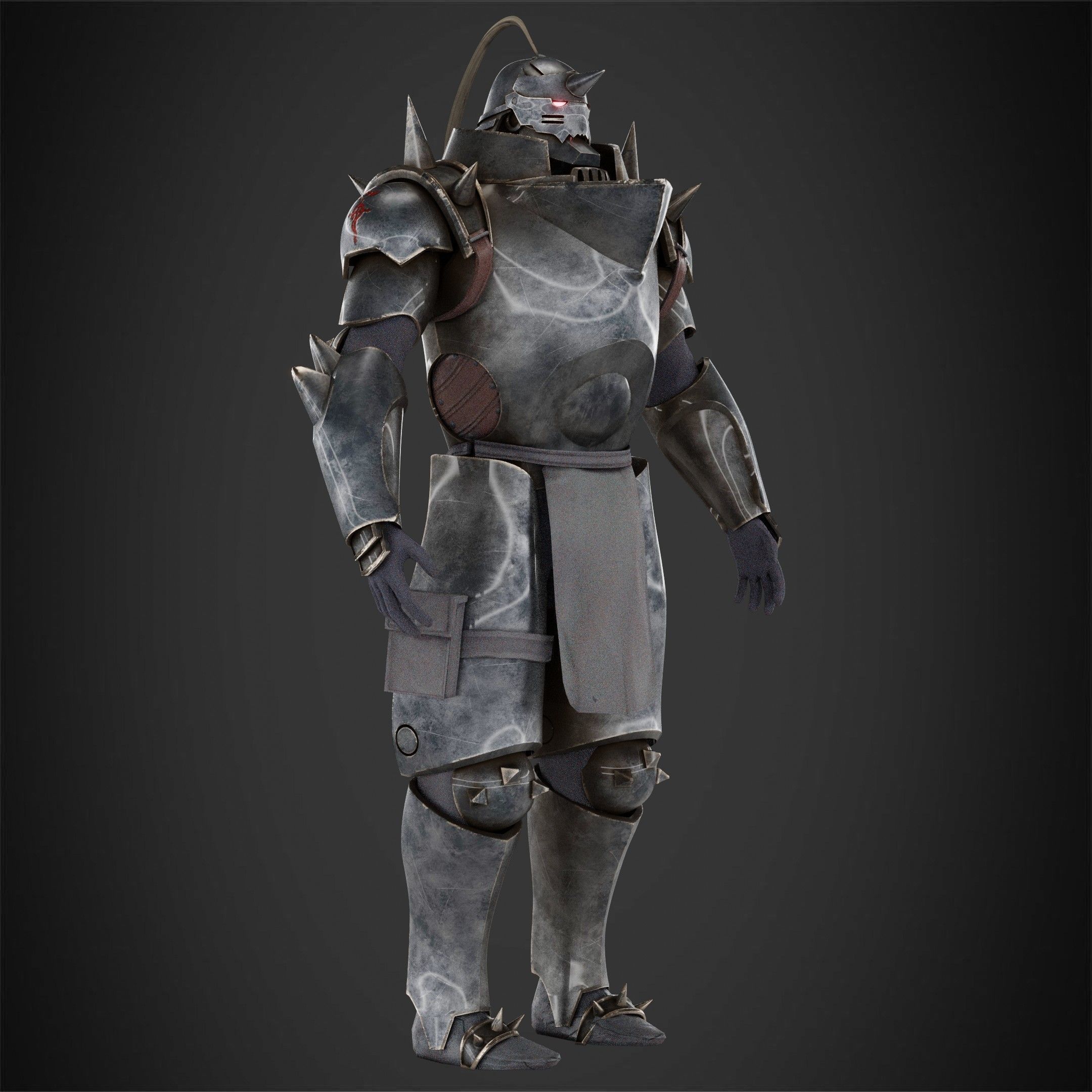 Fullmetal Alchemist Alphonse Elric Full Armor for Cosplay 3D Model Collection_13