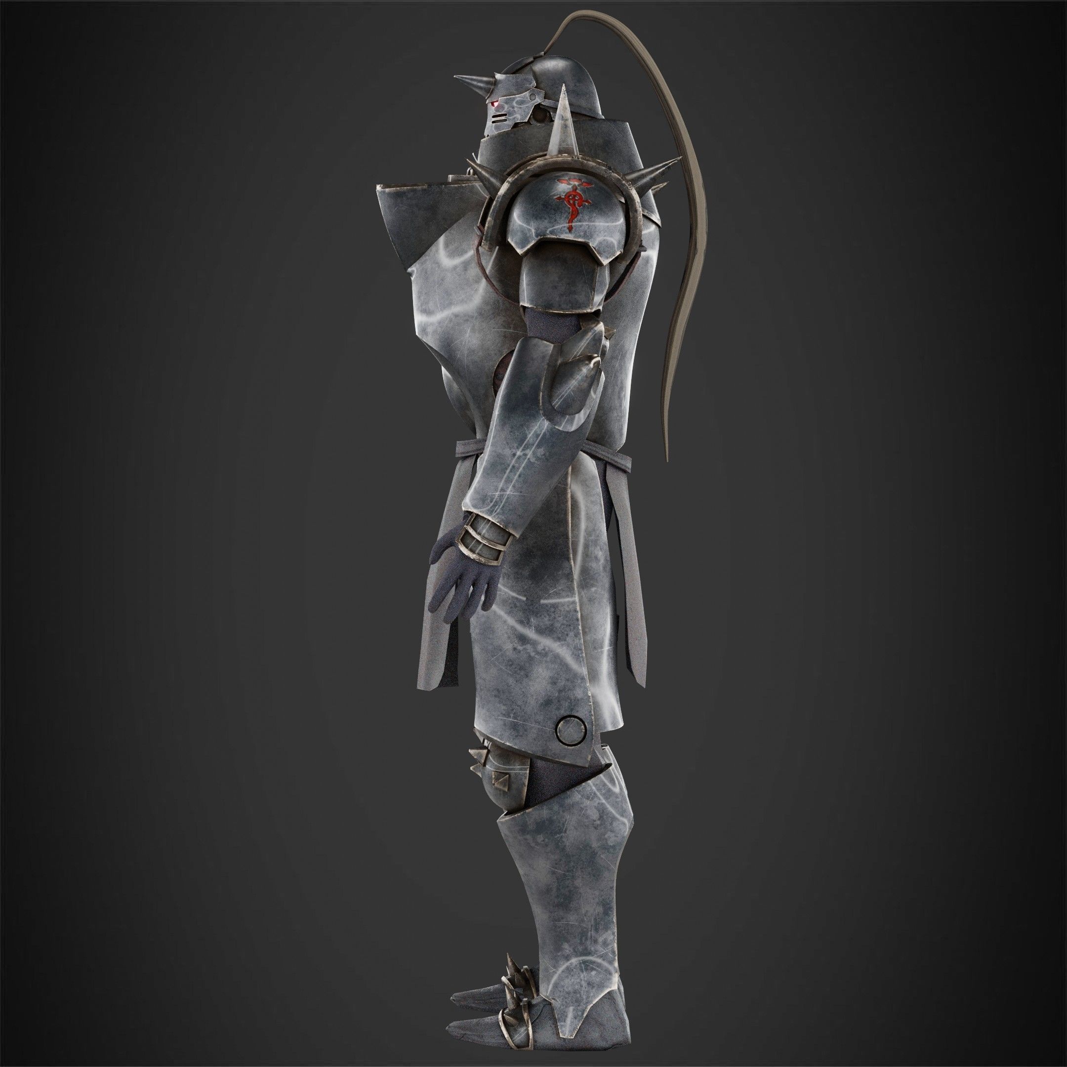 Fullmetal Alchemist Alphonse Elric Full Armor for Cosplay 3D Model Collection_8