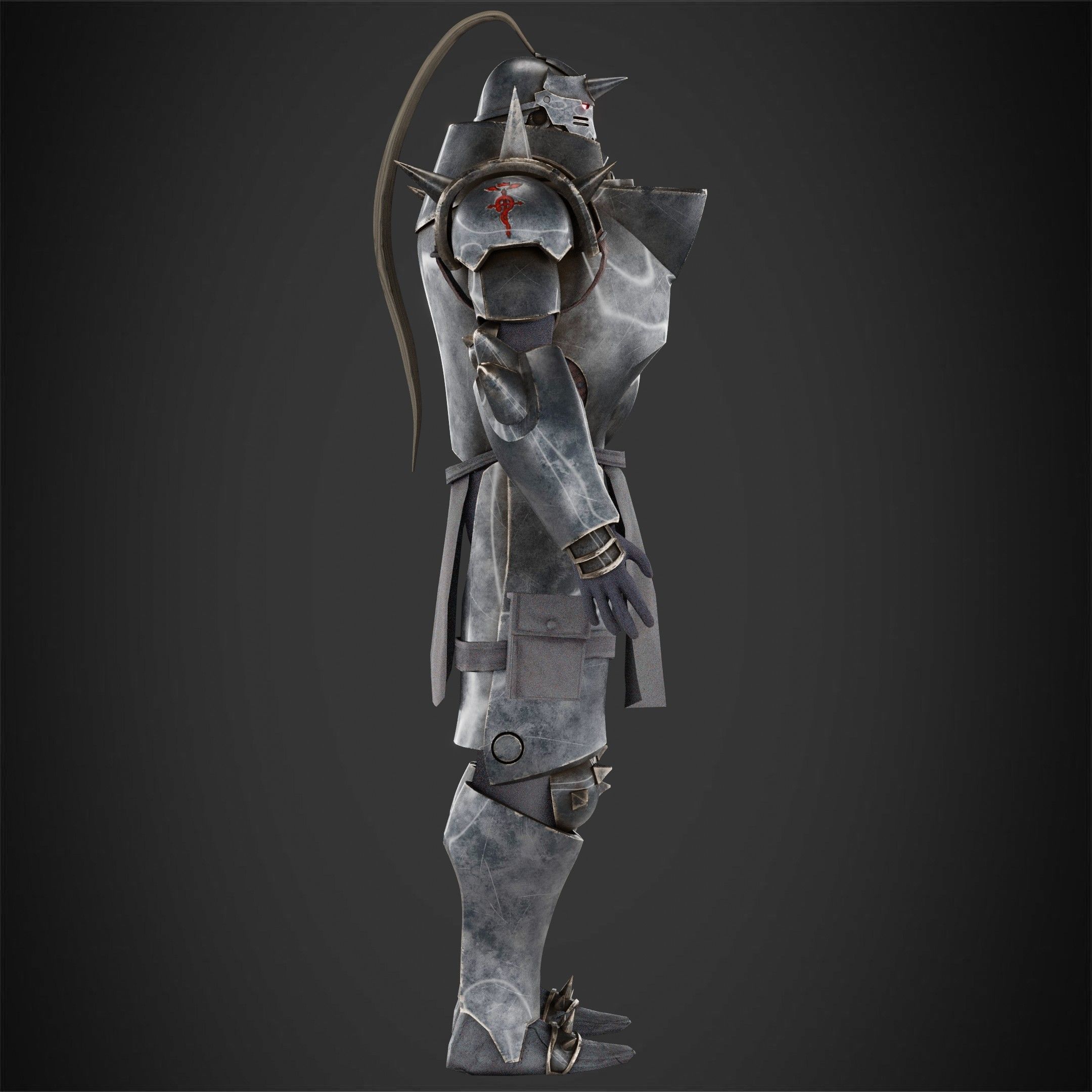 Fullmetal Alchemist Alphonse Elric Full Armor for Cosplay 3D Model Collection_12